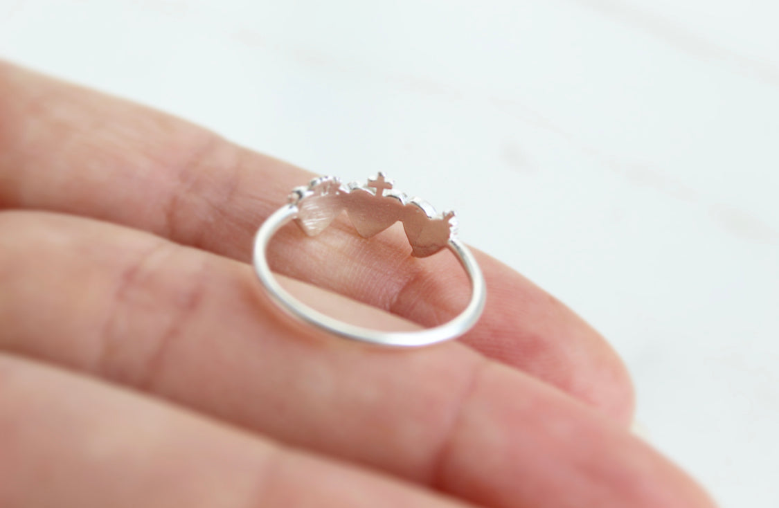 Holy Family Hearts® Ring in Sterling Silver