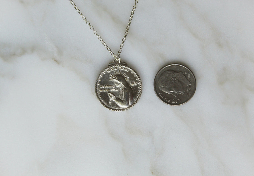 Mother Teresa Necklace in 925 Sterling Silver