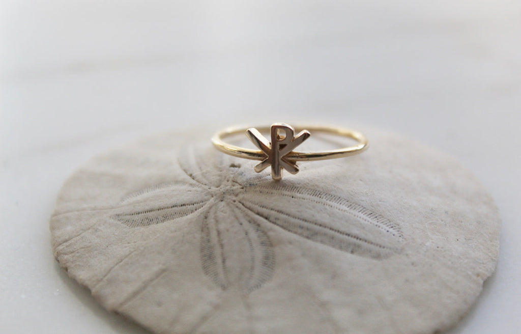 14k Gold Chi Rho Ring