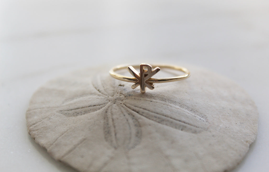 14k Gold Chi Rho Ring
