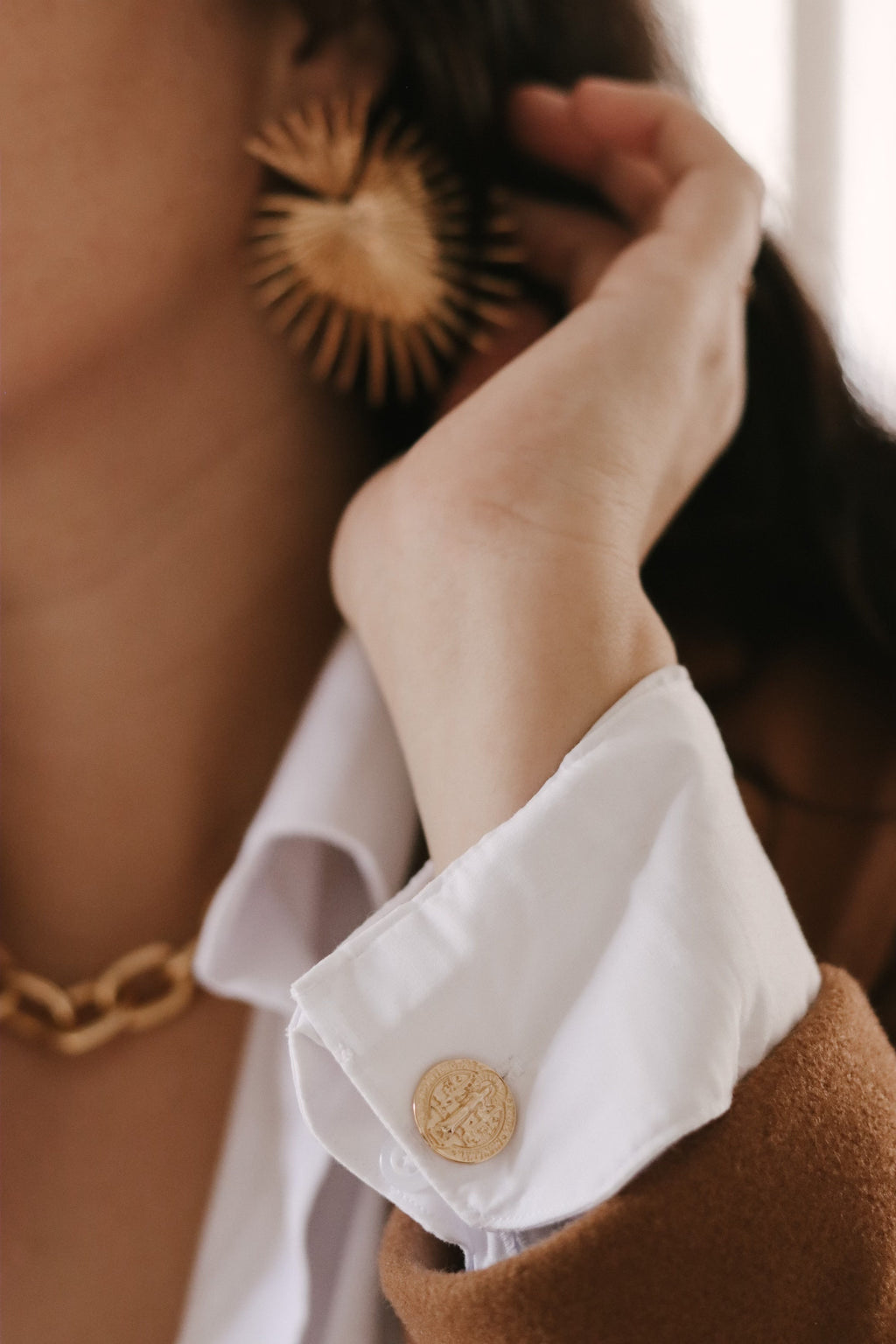 St. Benedict Cufflinks in Gold Vermeil
