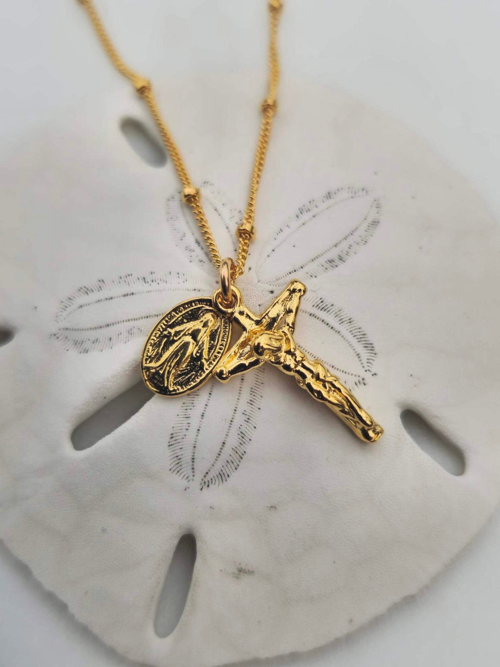 Miraculous Medal and Crucifix Necklace