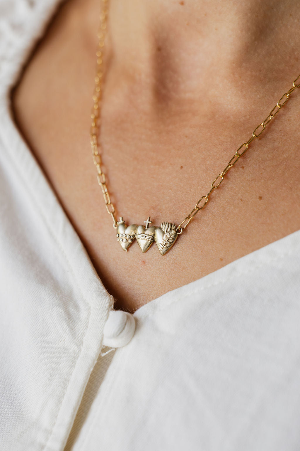 Holy Family Hearts® Paperclip Necklace