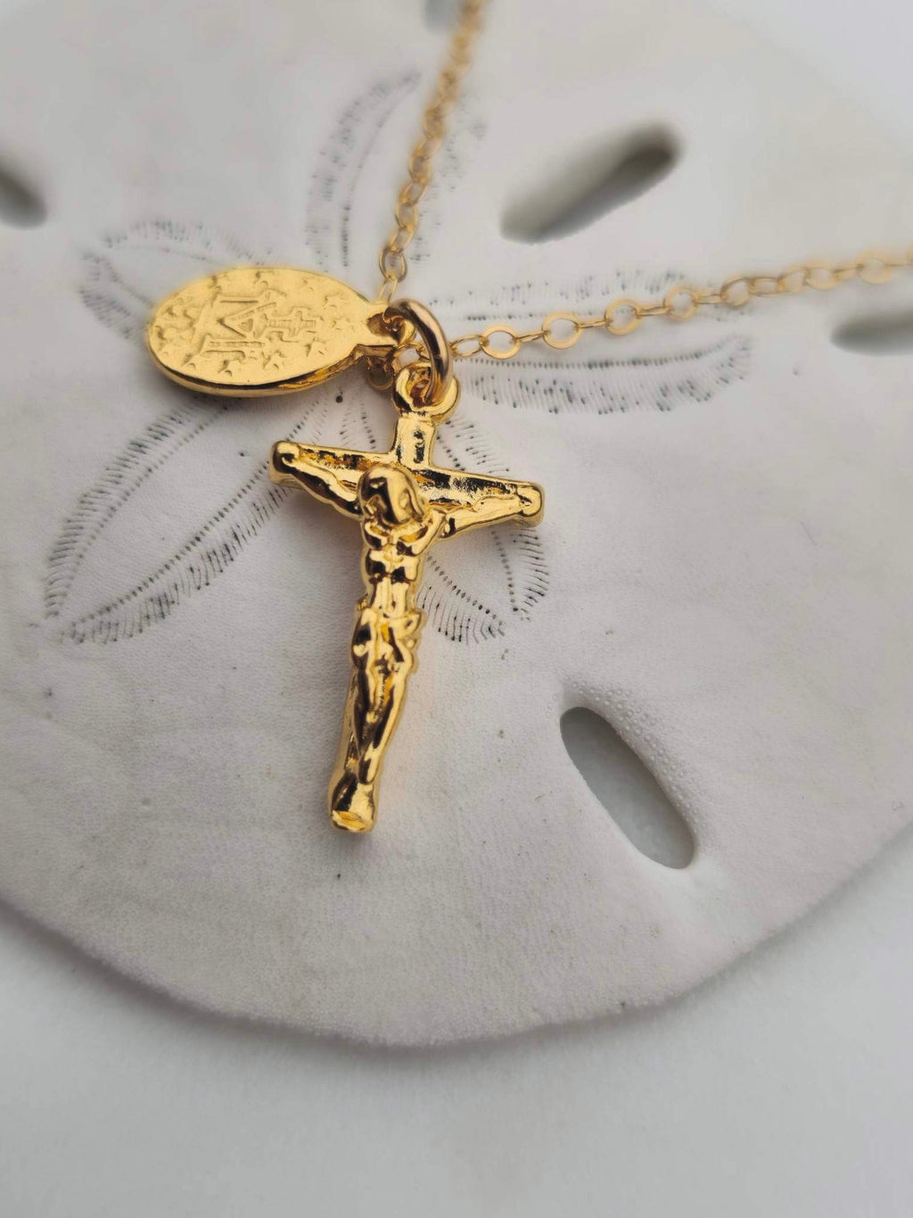 Miraculous Medal and Crucifix Necklace