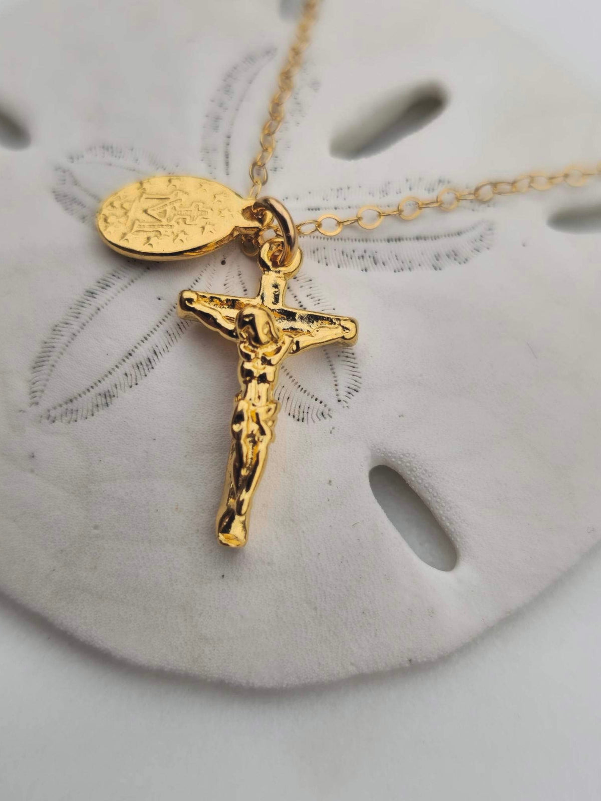 Miraculous Medal and Crucifix Necklace
