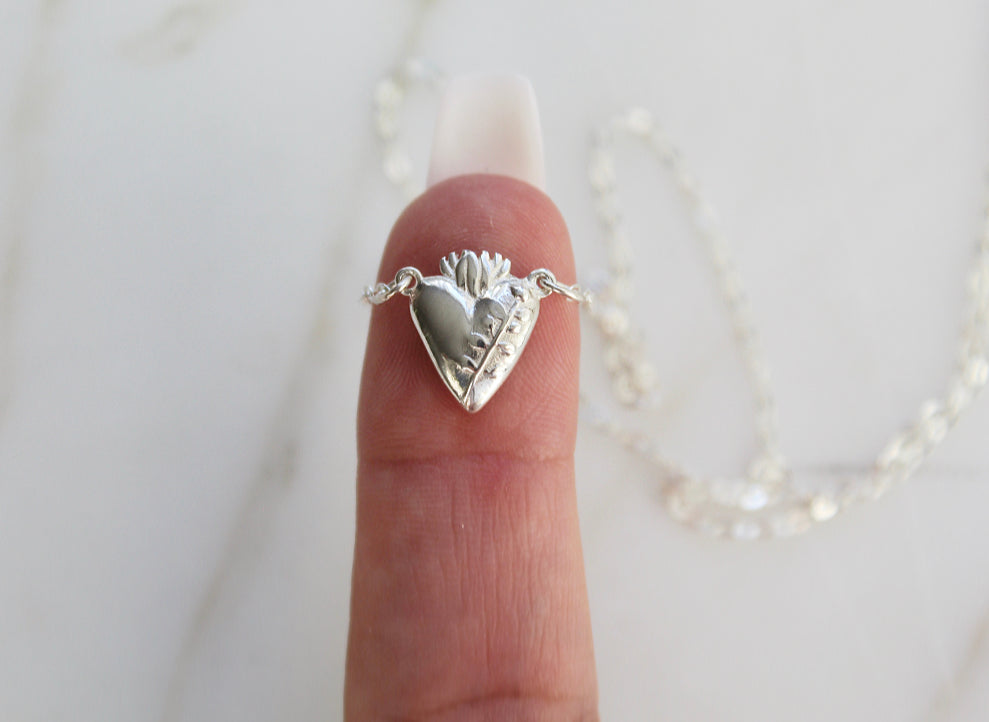 Chaste Heart Of St. Joseph Necklace In Sterling Silver