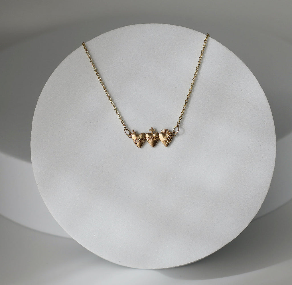 Holy Family Hearts® in 14K Gold Tiny Version