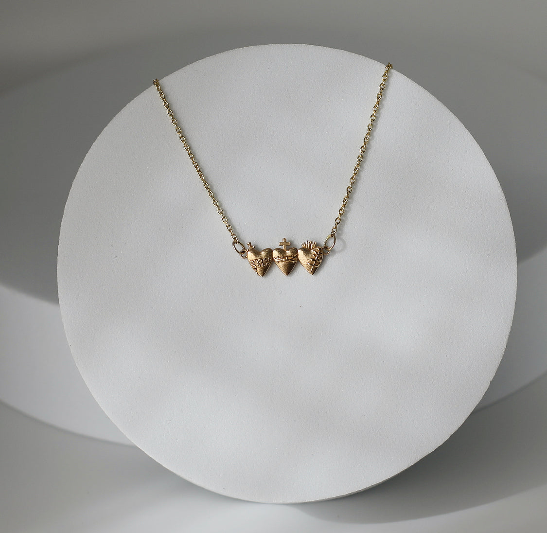 Holy Family Hearts® in 14K Gold Tiny Version