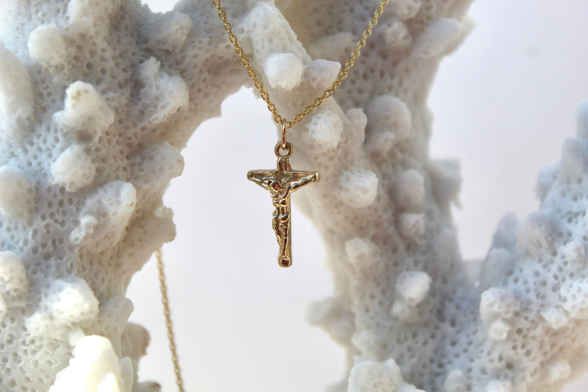 Crucifix Necklace in 14k Gold