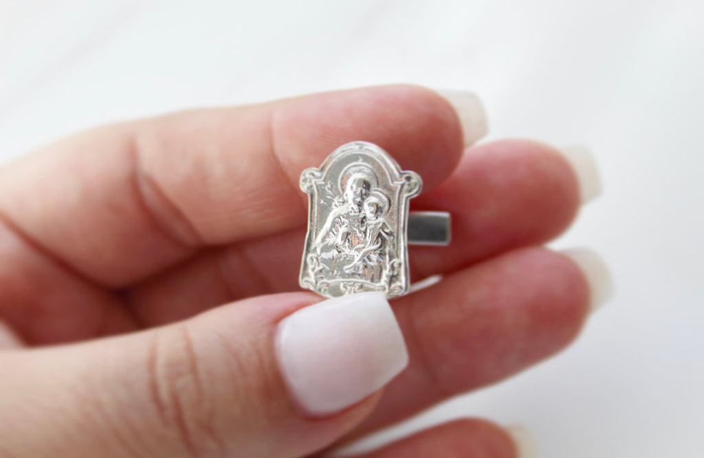 St. Joseph Cufflinks in 925 Sterling Silver
