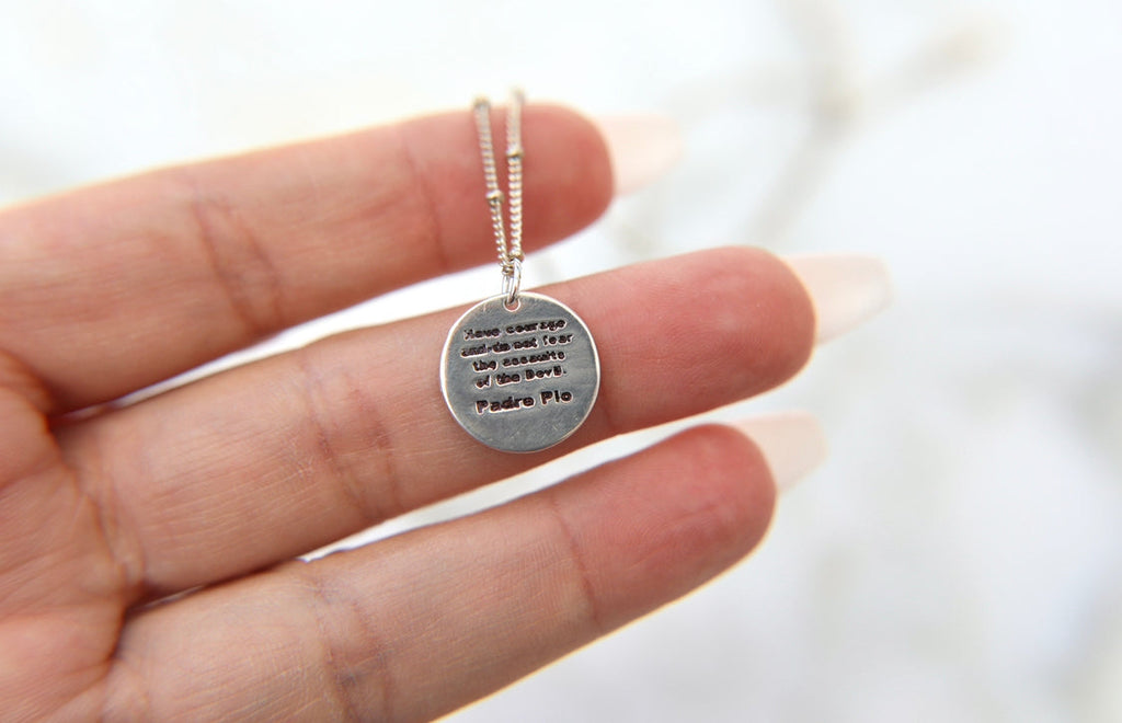 St. Padre Pio Necklace in Sterling Silver