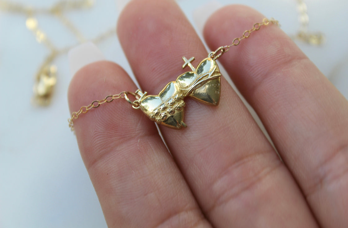 Sacred Heart and Immaculate Heart Necklace