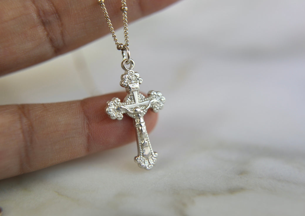 Crucifix Necklace in Sterling Silver