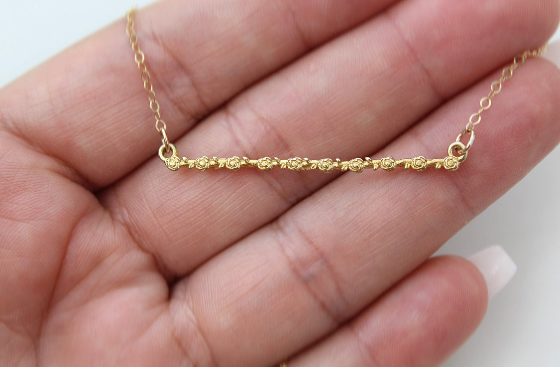 Rose Bar Necklace