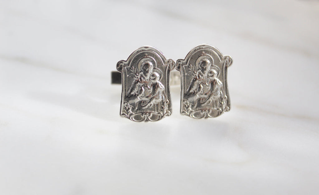 St. Joseph Cufflinks in 925 Sterling Silver