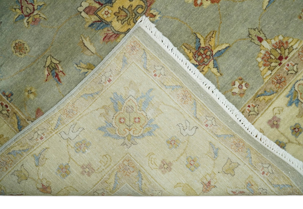 6x8 Fine Hand Knotted Silver and Ivory Traditional Vintage Persian Style Antique Wool Rug