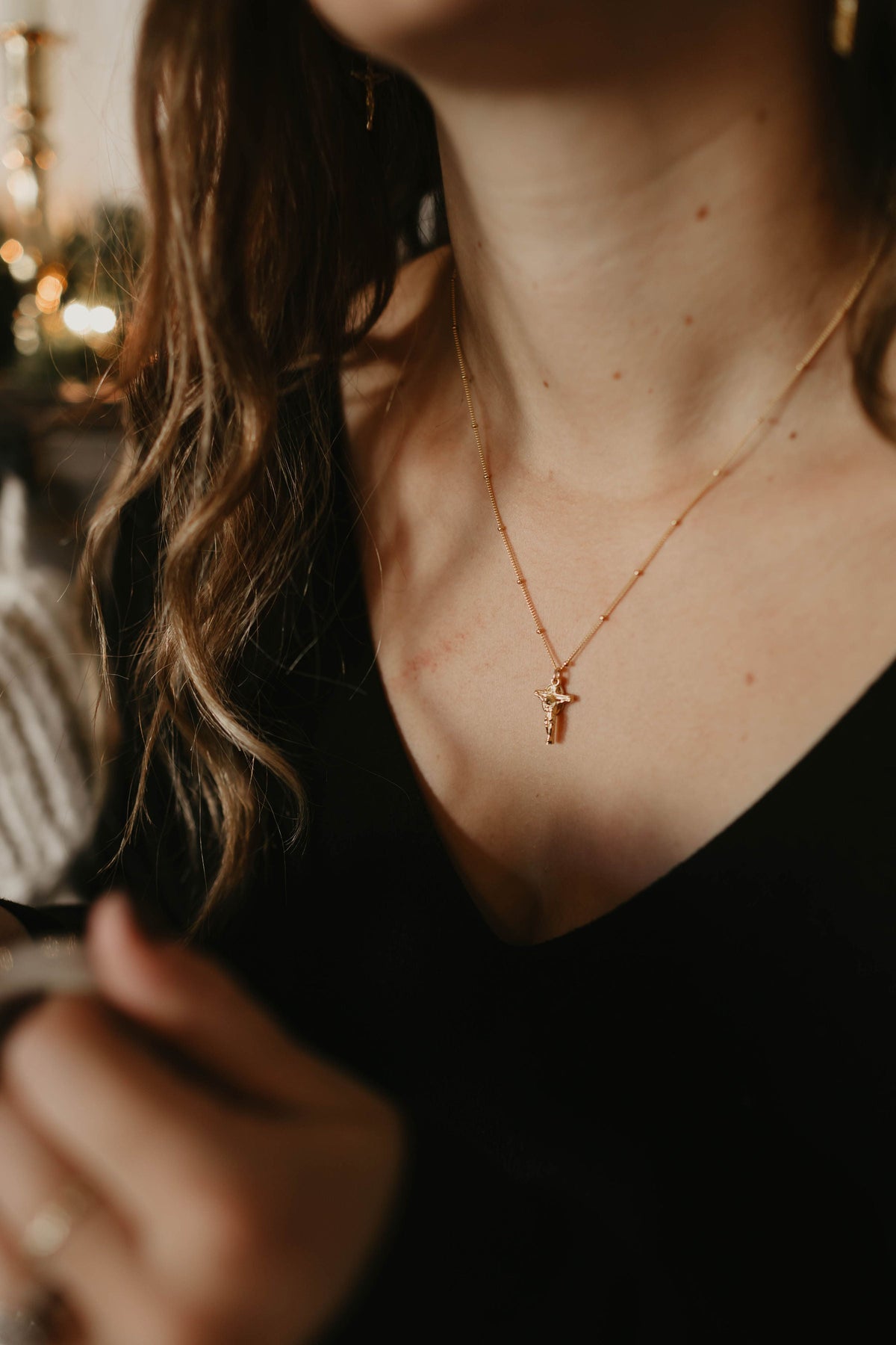 Crucifix Necklace in 14k Gold
