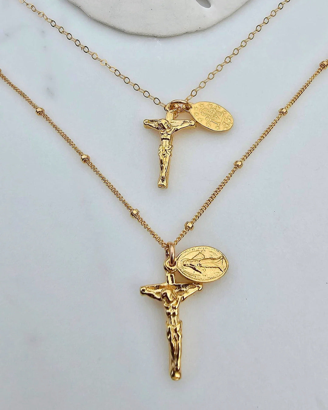 Miraculous Medal and Crucifix Necklace