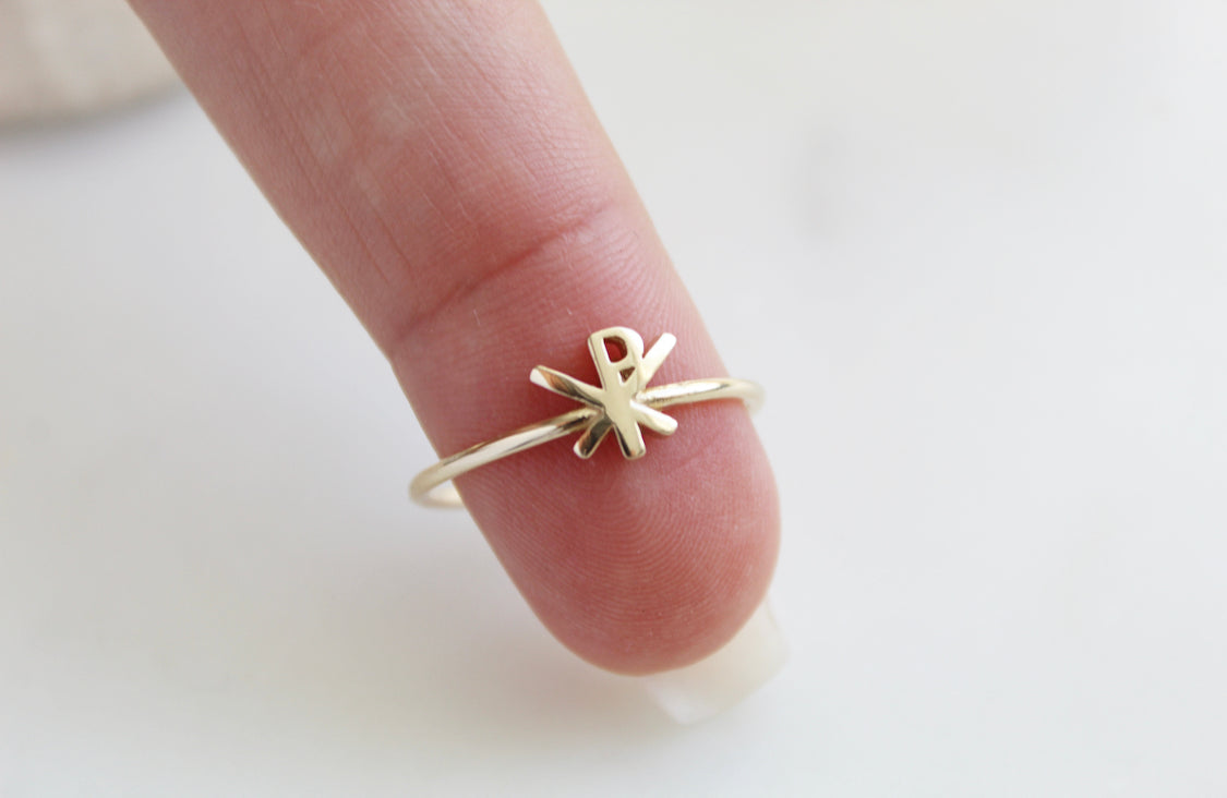 14k Gold Chi Rho Ring