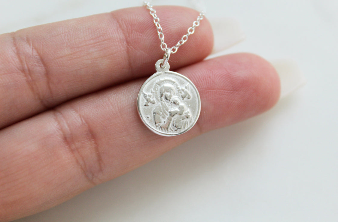 Our Lady of Perpetual Help Necklace in Sterling Silver