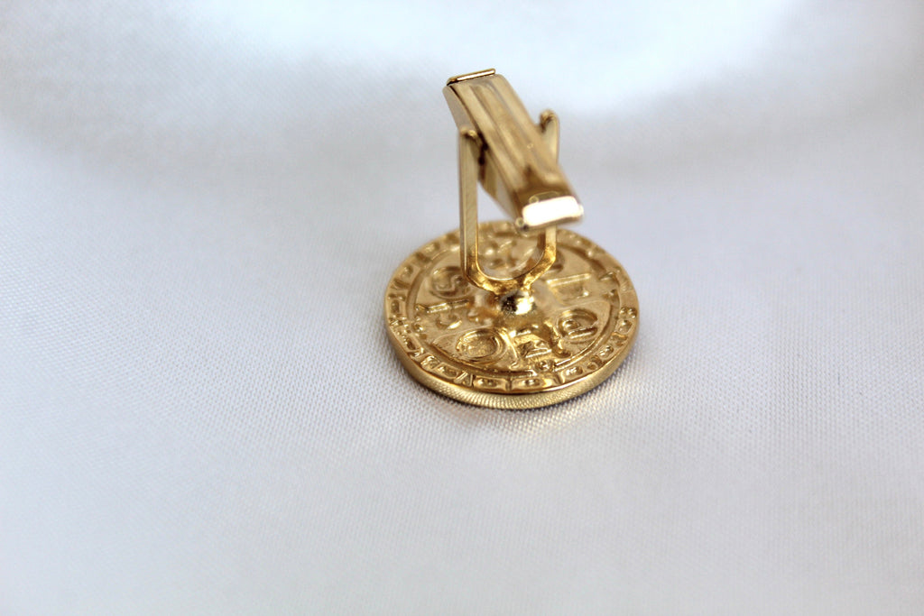 St. Benedict Cufflinks in Gold Vermeil