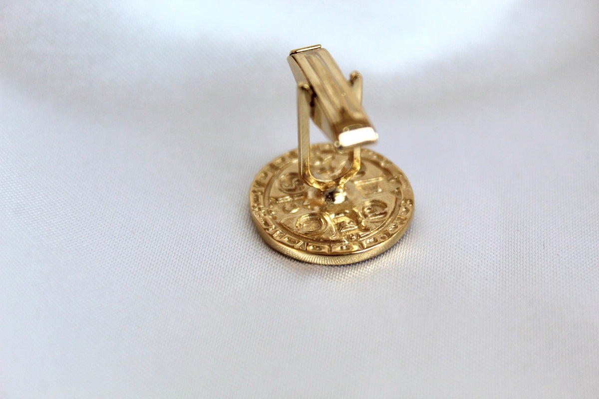 St. Benedict Cufflinks in Gold Vermeil