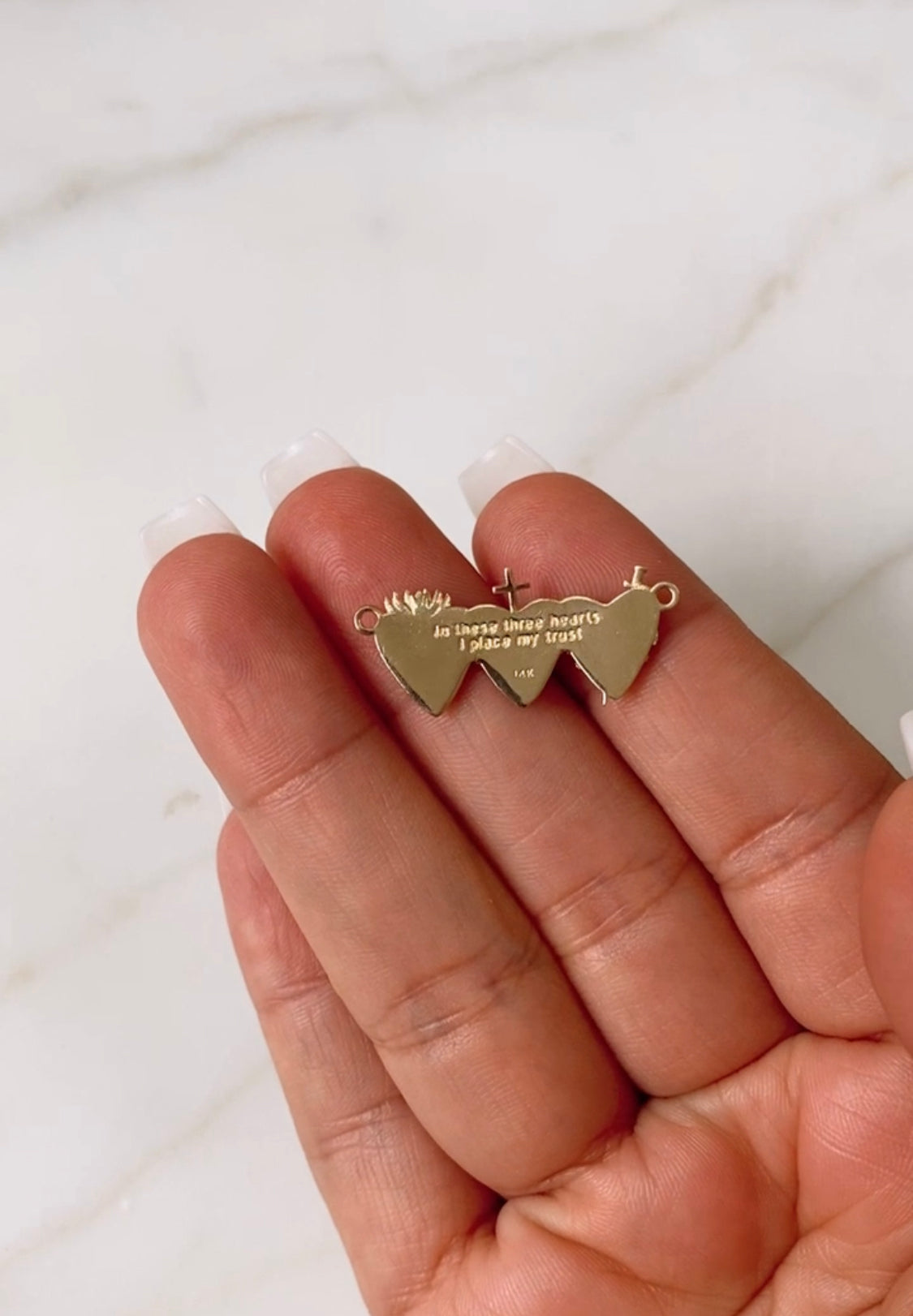 Holy Family Hearts® Necklace in 14k Gold
