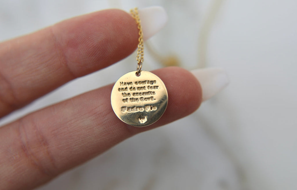 Padre Pio Necklace in 14k Gold
