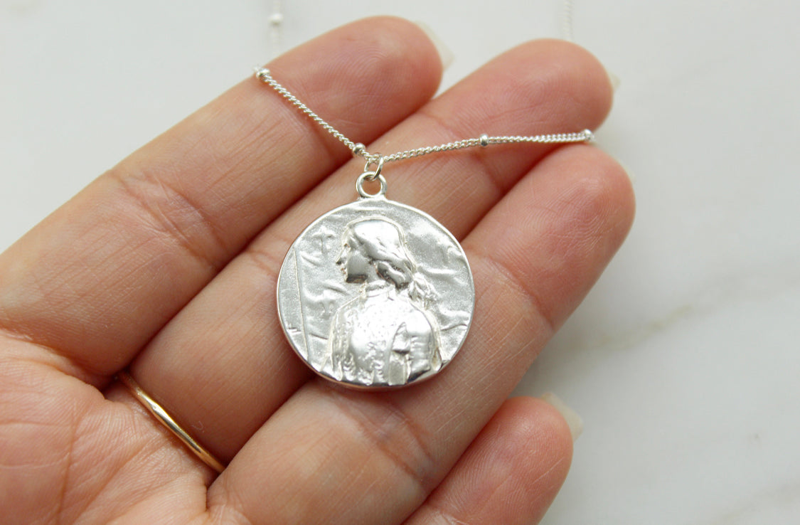 St. Joan Of Arc Necklace in 925 Sterling Silver