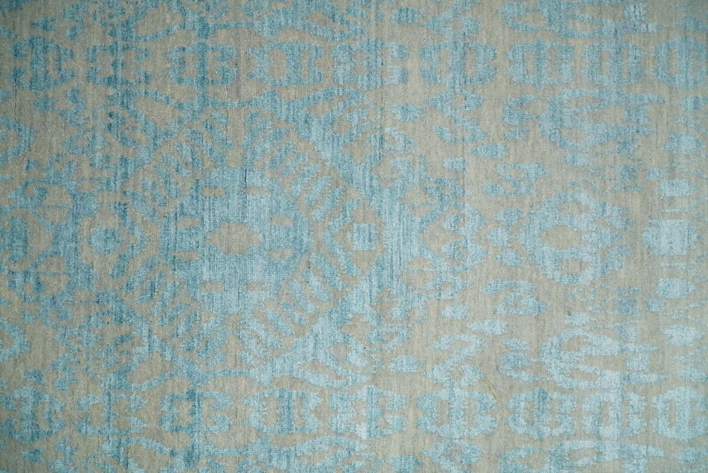 3x8 Fine Hand Knotted Camel and Blue Traditional Persian Style Antique Wool and Silk Rug