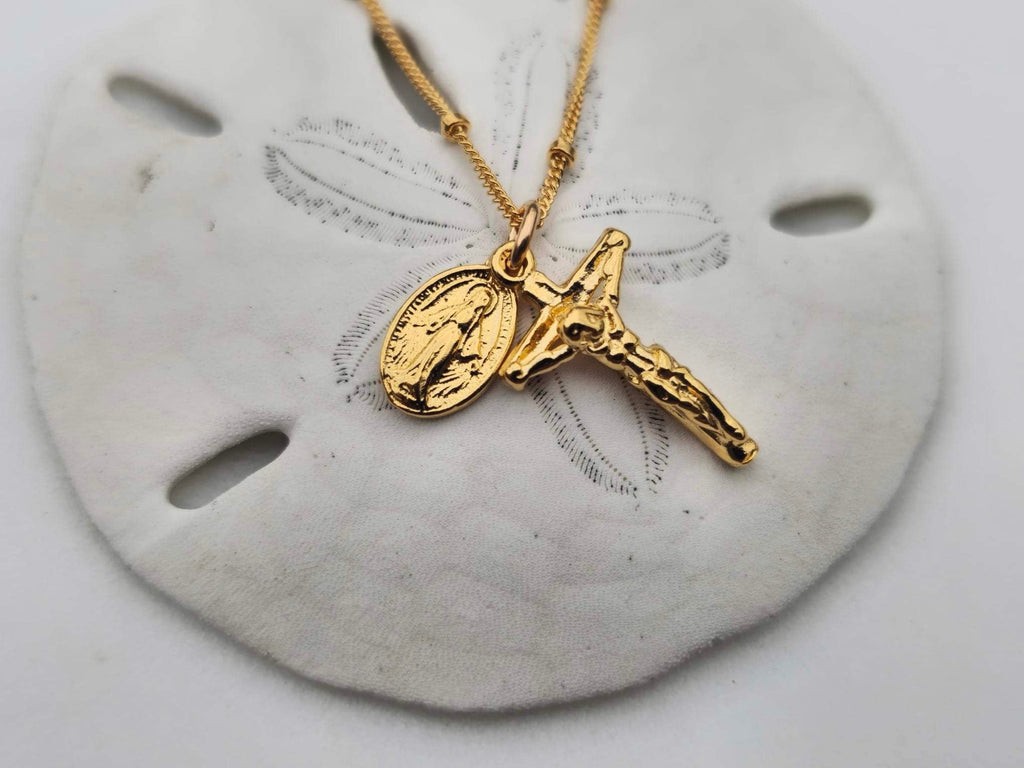 Miraculous Medal and Crucifix Necklace