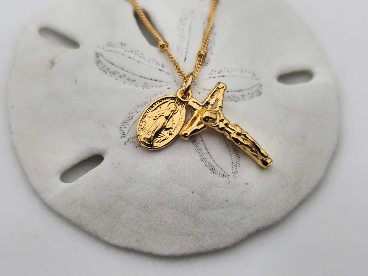 Miraculous Medal and Crucifix Necklace