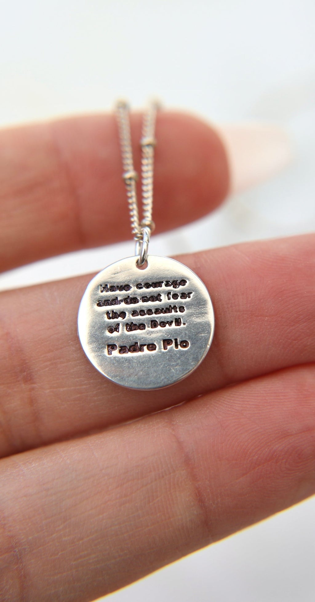St. Padre Pio Necklace in Sterling Silver