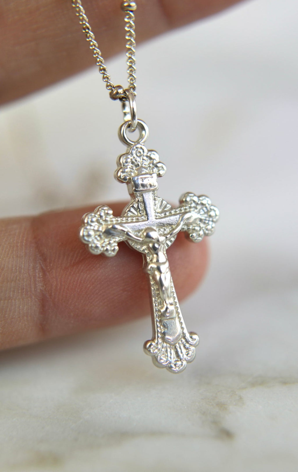 Crucifix Necklace in Sterling Silver