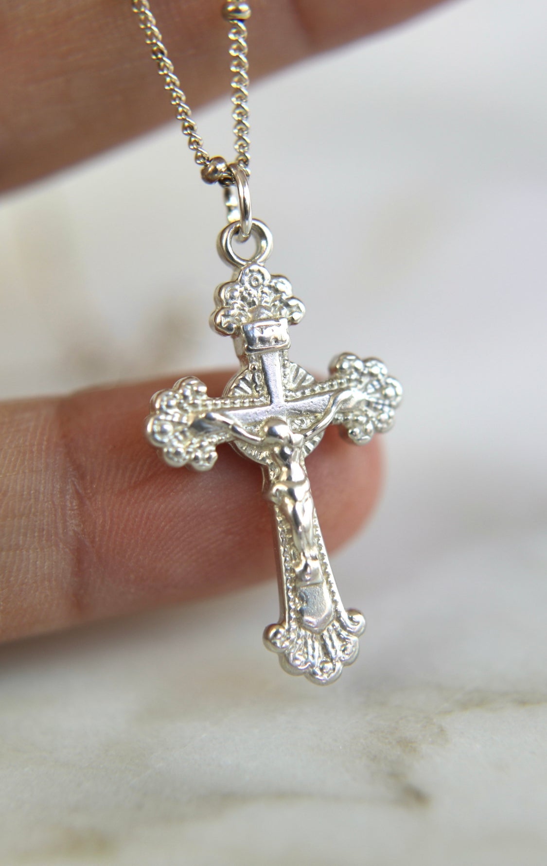 Crucifix Necklace in Sterling Silver