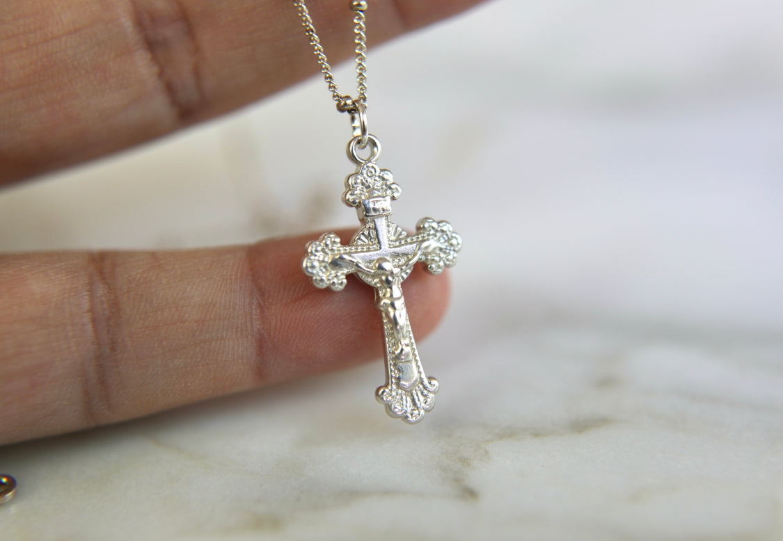 Crucifix Necklace in Sterling Silver