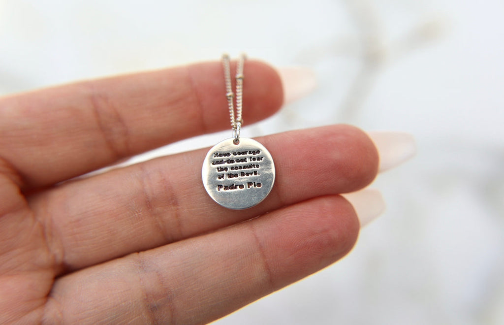 St. Padre Pio Necklace in Sterling Silver