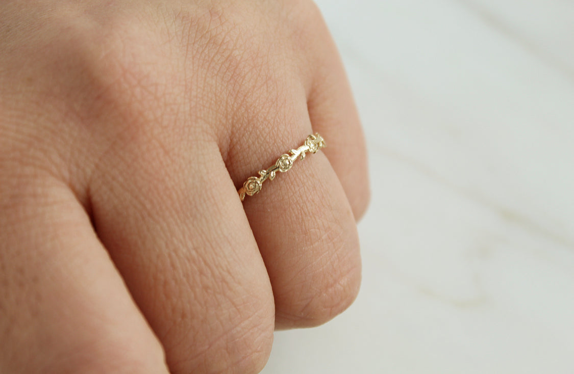 Mystical Rose Ring 14k Yellow Gold