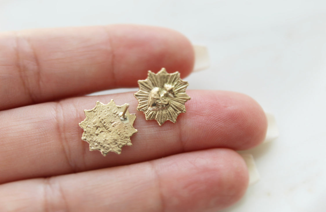 Sacred Heart Earrings in 14k Gold *Made to Order*