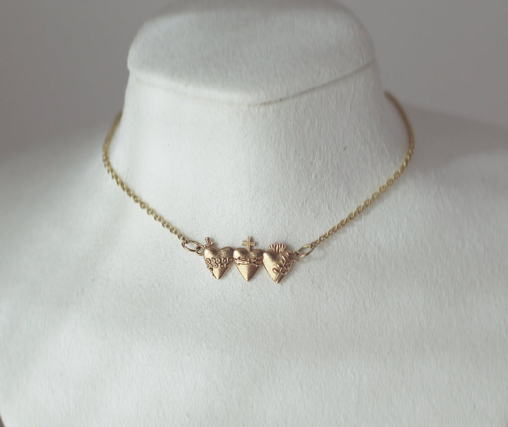 Holy Family Hearts® in 14K Gold Tiny Version
