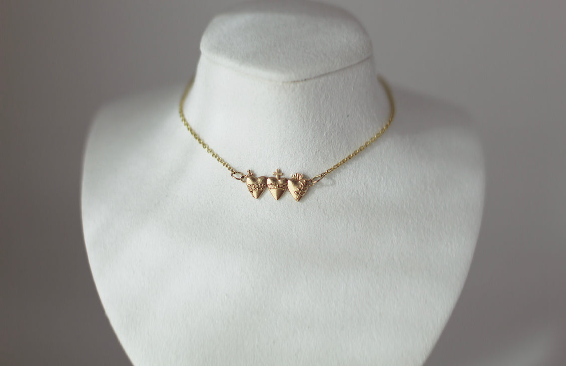 Holy Family Hearts® in 14K Gold Tiny Version