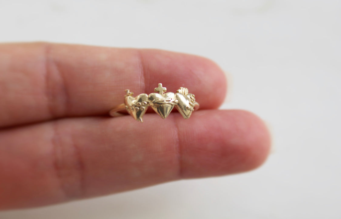 Holy Family Hearts® Ring in 14k Yellow Gold