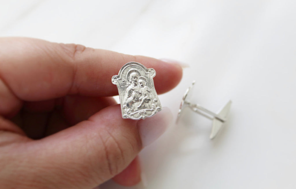 St. Joseph Cufflinks in 925 Sterling Silver