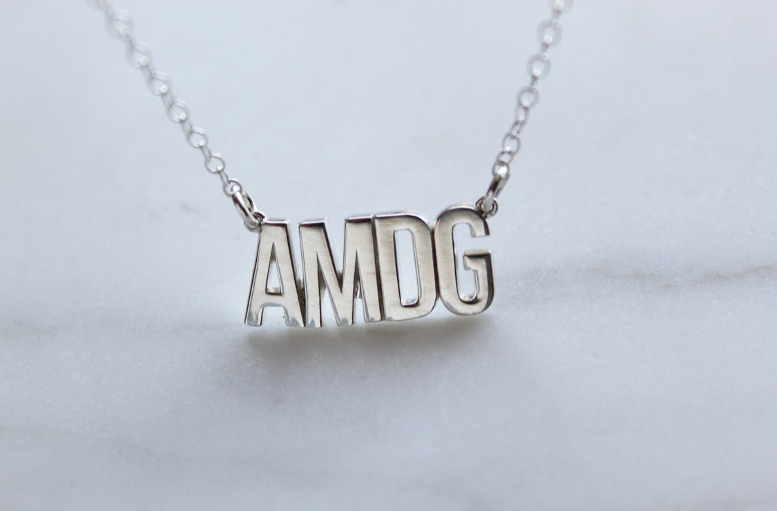 AMDG in Sterling Silver