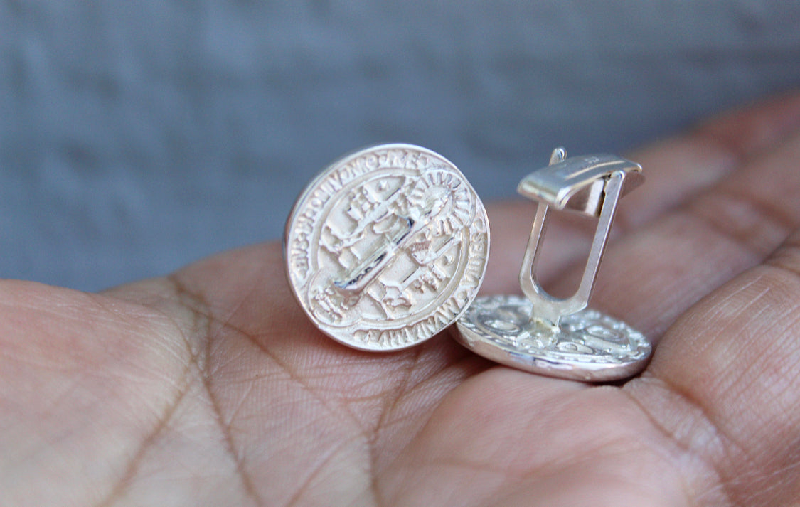 St. Benedict Cufflinks in Silver