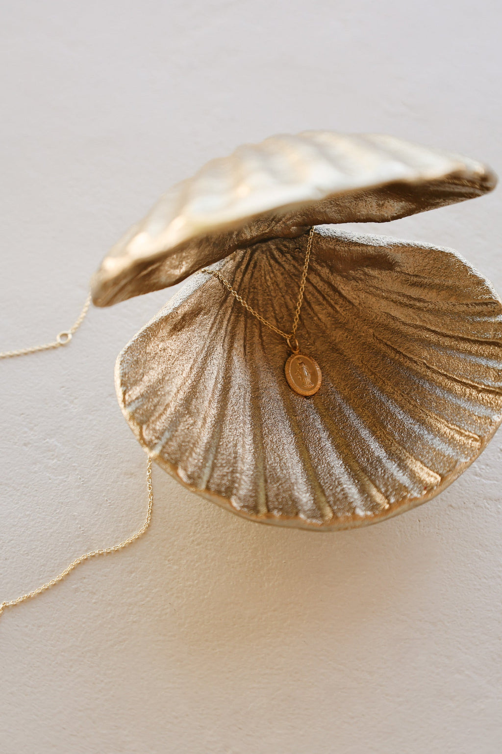 14k Dainty Miraculous Medal Necklace
