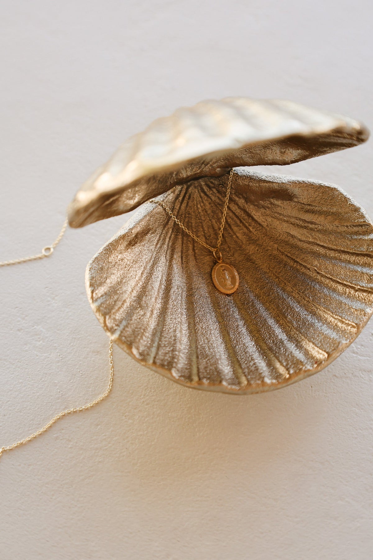 14k Dainty Miraculous Medal Necklace