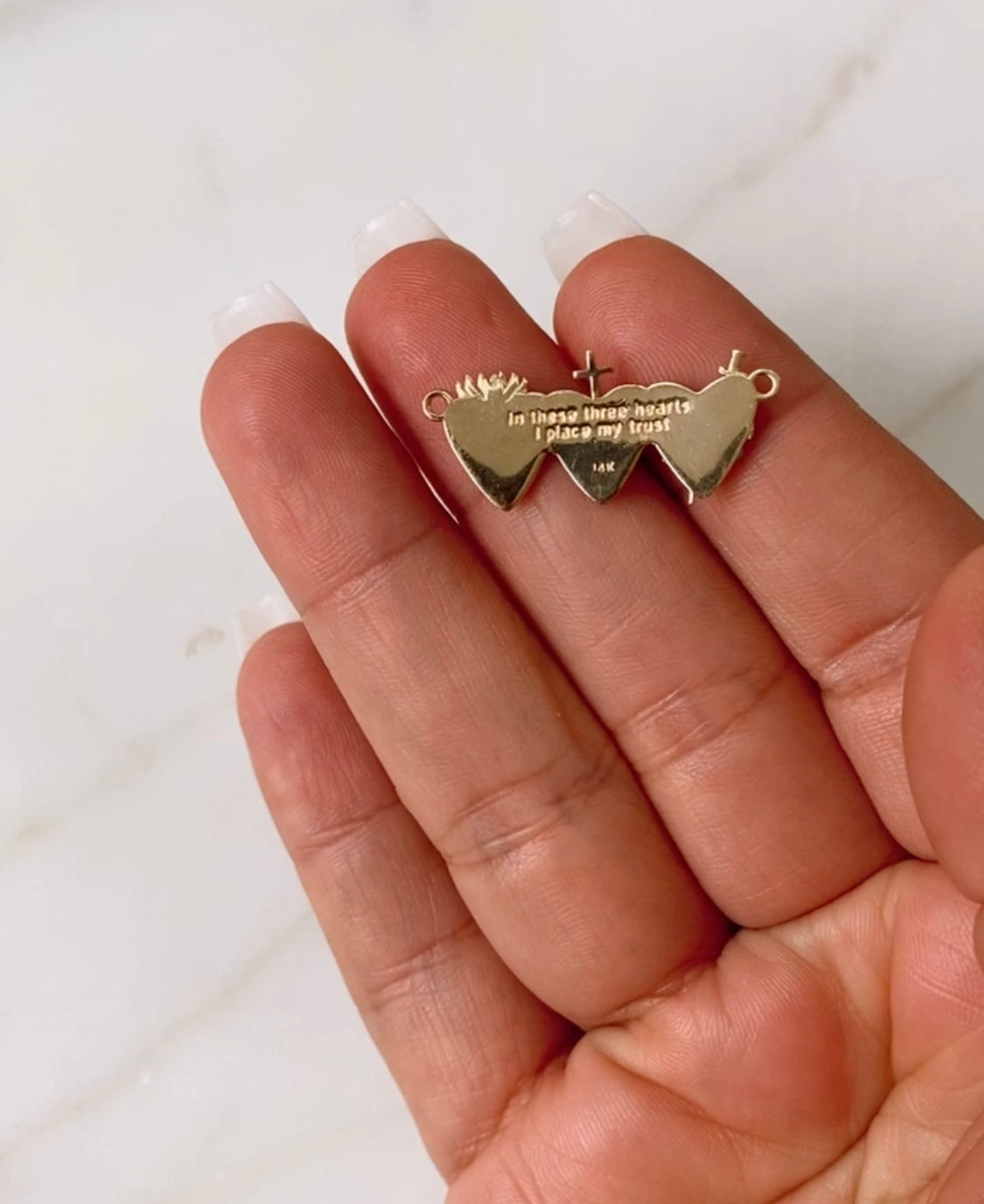 Holy Family Hearts® Necklace in 14k Gold