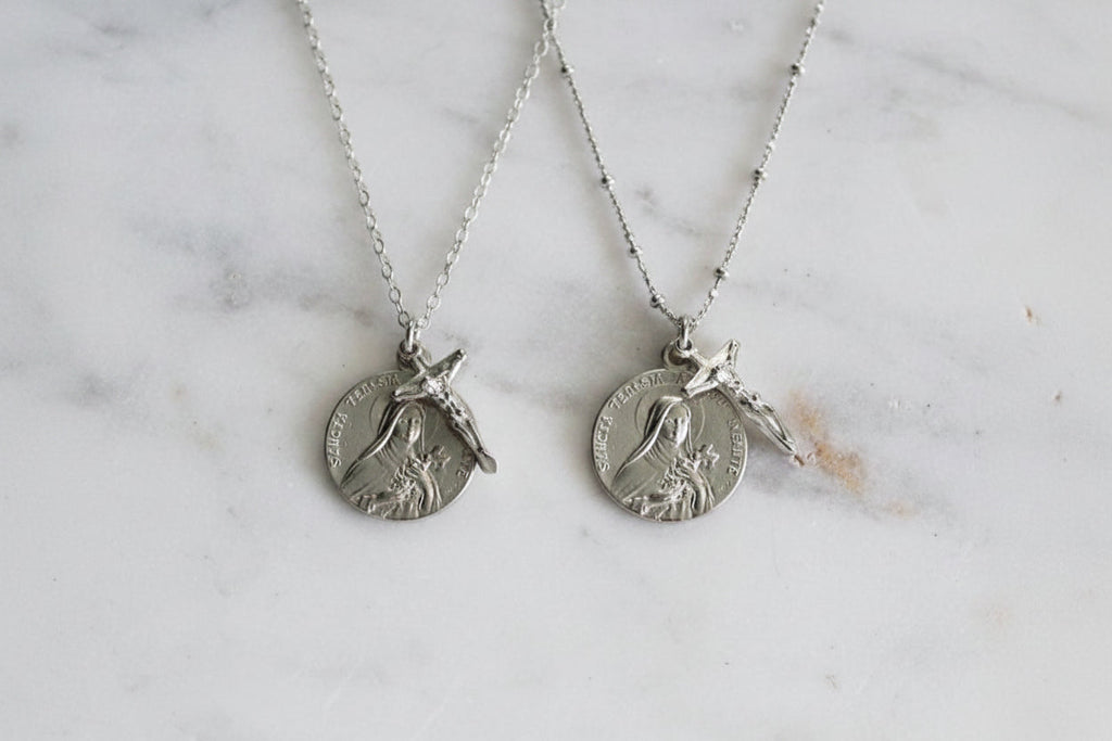 St. Therese of Lisieux & Crucifix | Sterling Silver