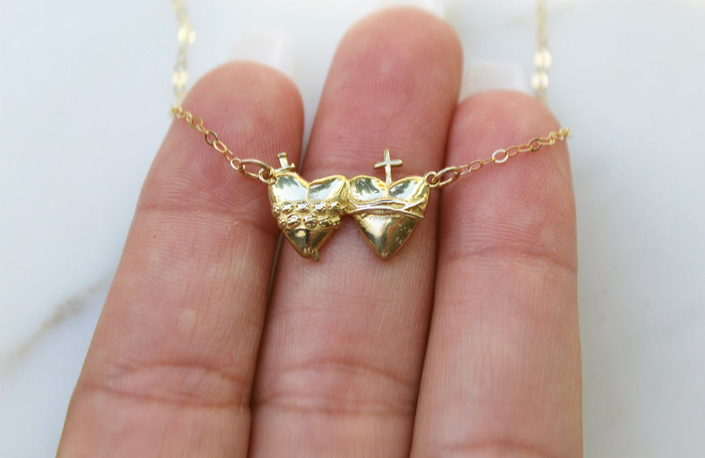 Sacred Heart and Immaculate Heart Necklace